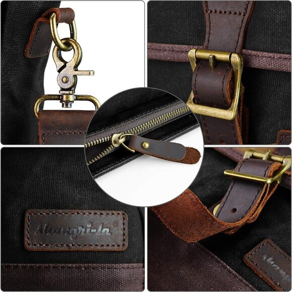 Messenger Bag for Men and Women Canvas Purse Crossbody Shoulder Bag Casual Sling - Picture 3 of 7